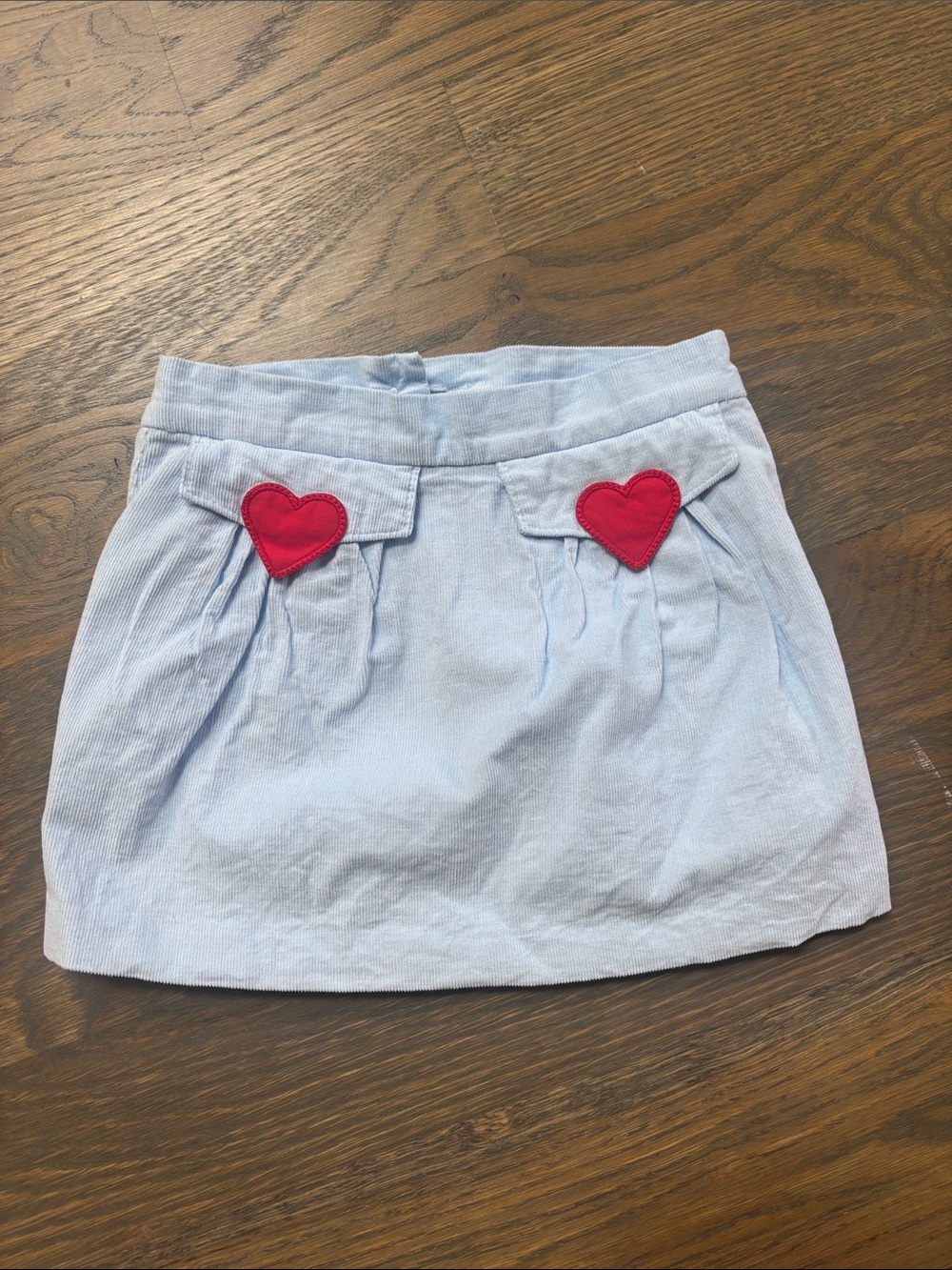 Beaufort Bonnet 3T Adorable Girls Light Blue Skirt with Red Heart Appliqués